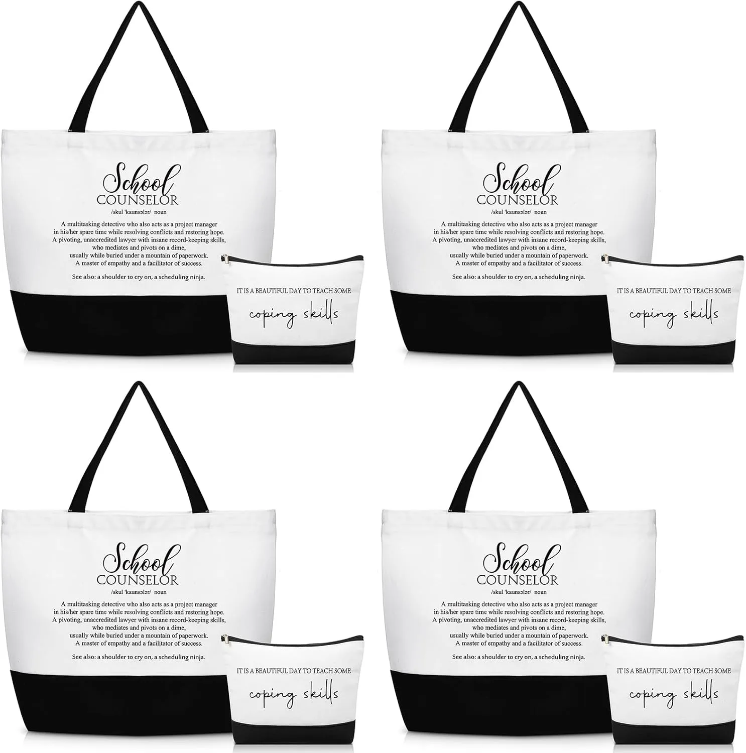2025 Graduation School Counselor Teacher Appreciation Gift Canvas Tote Bag Makeup Zipper Cosmetic Bag Gift