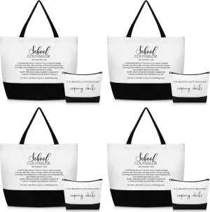 2025 Graduation School Counselor Teacher Appreciation Gift Canvas Tote Bag Makeup Zipper Cosmetic Bag Gift