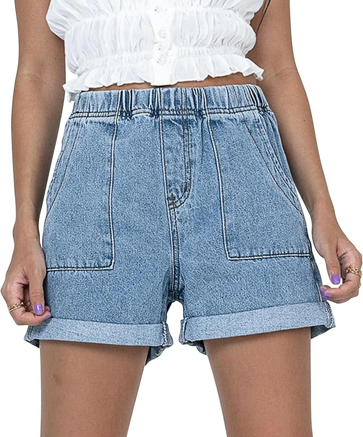 2025 Jean Shorts for Women Casual Stretchy Denim Summer Hot Short
