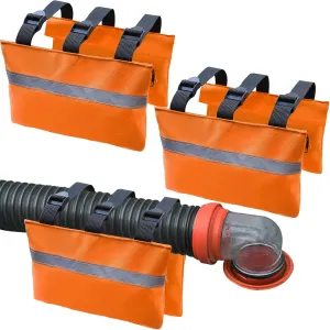2Pack RV Sewer Weight Bag,RV Hose Fastening Device with Reflective Strip Portable Septic Hose Weight Bag Support Sewer Hold Down for Camper Trailers Prevent from Accidental Spillag