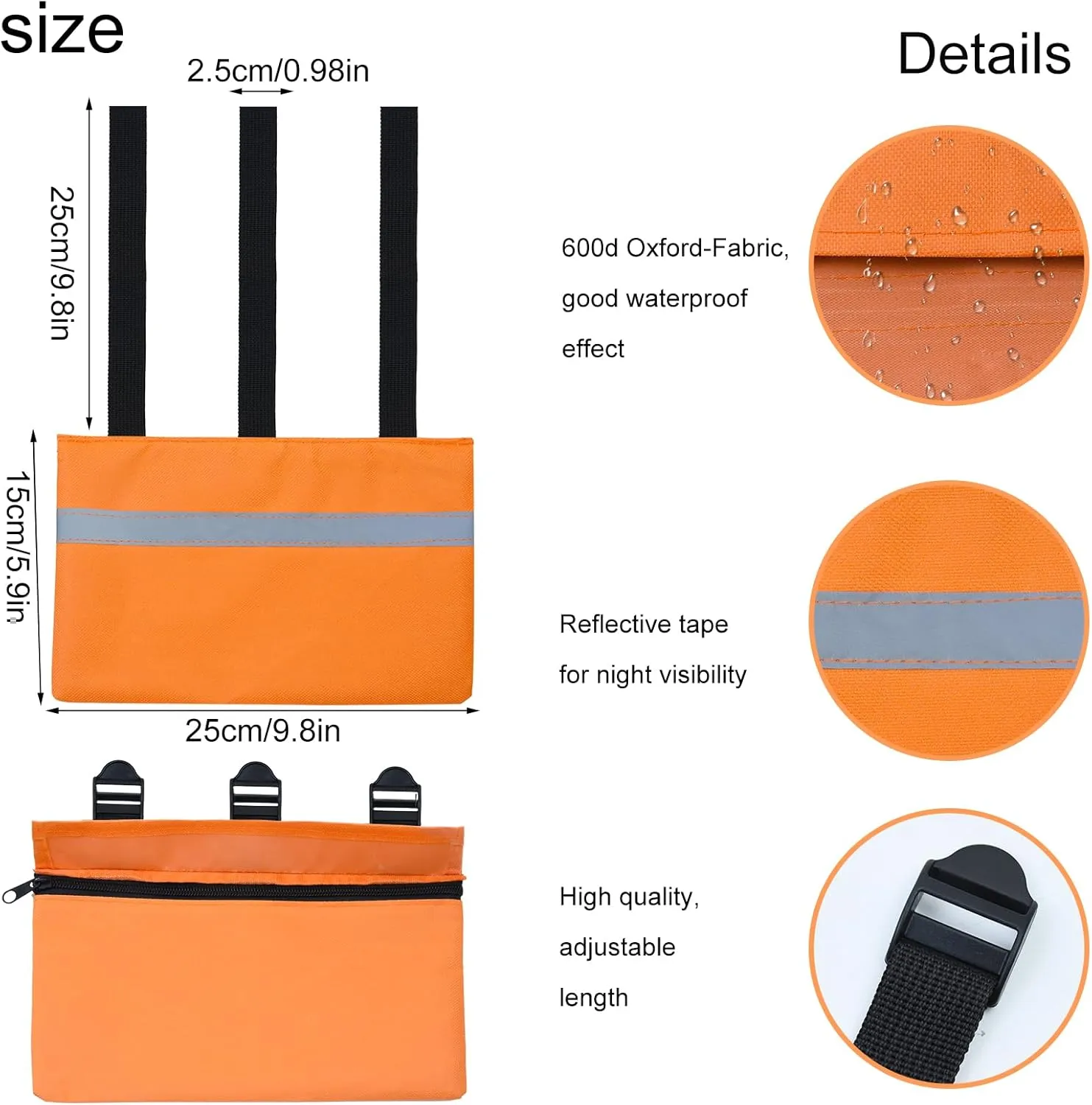 2Pack RV Sewer Weight Bag,RV Hose Fastening Device with Reflective Strip Portable Septic Hose Weight Bag Support Sewer Hold Down for Camper Trailers Prevent from Accidental Spillag