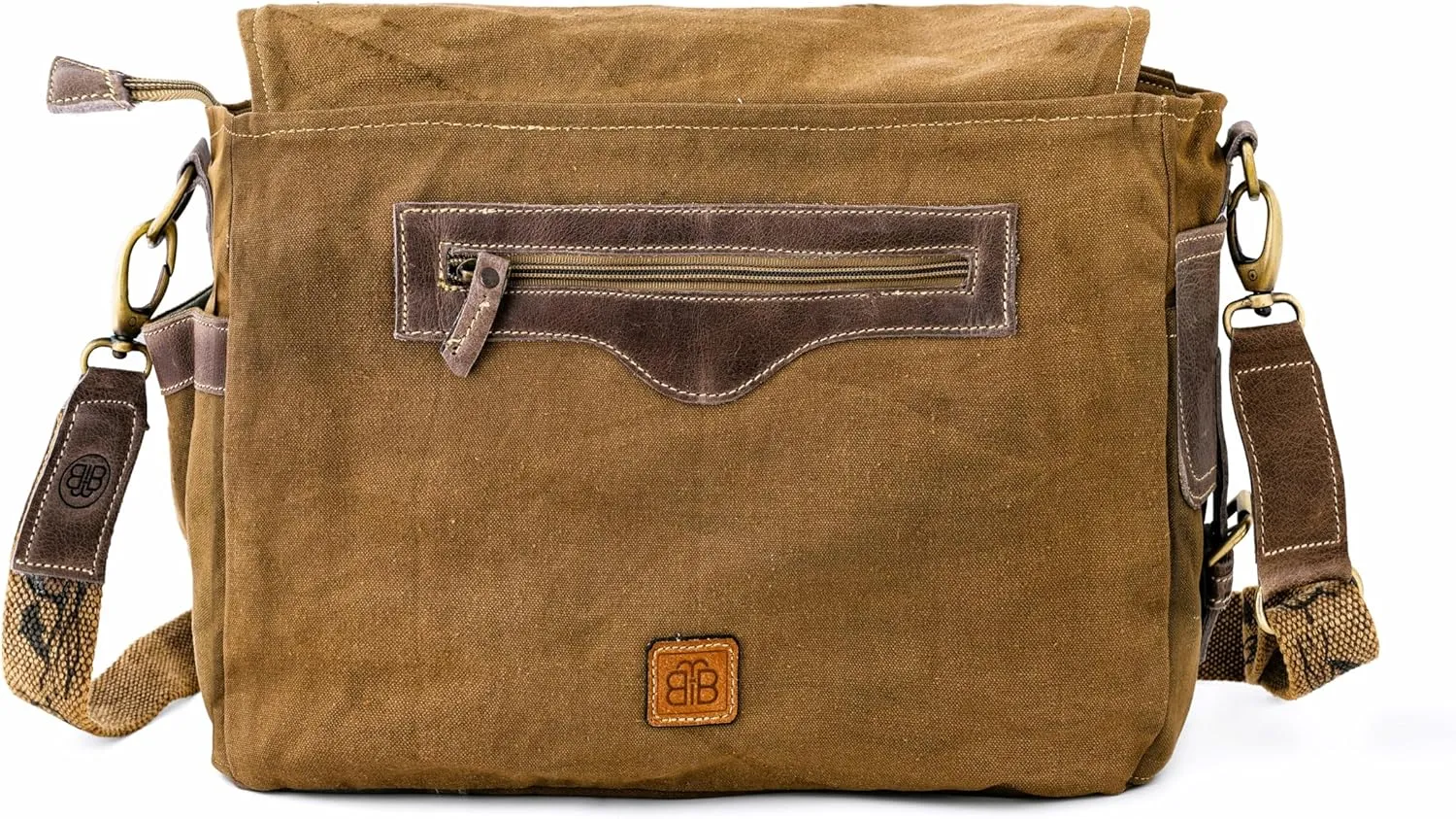 3B-Vintage Print Sel De Mer Upcycled Military Leather Canvas Shoulder Bag Laptop Messenger Bags Medium Crossbody 2 Straps