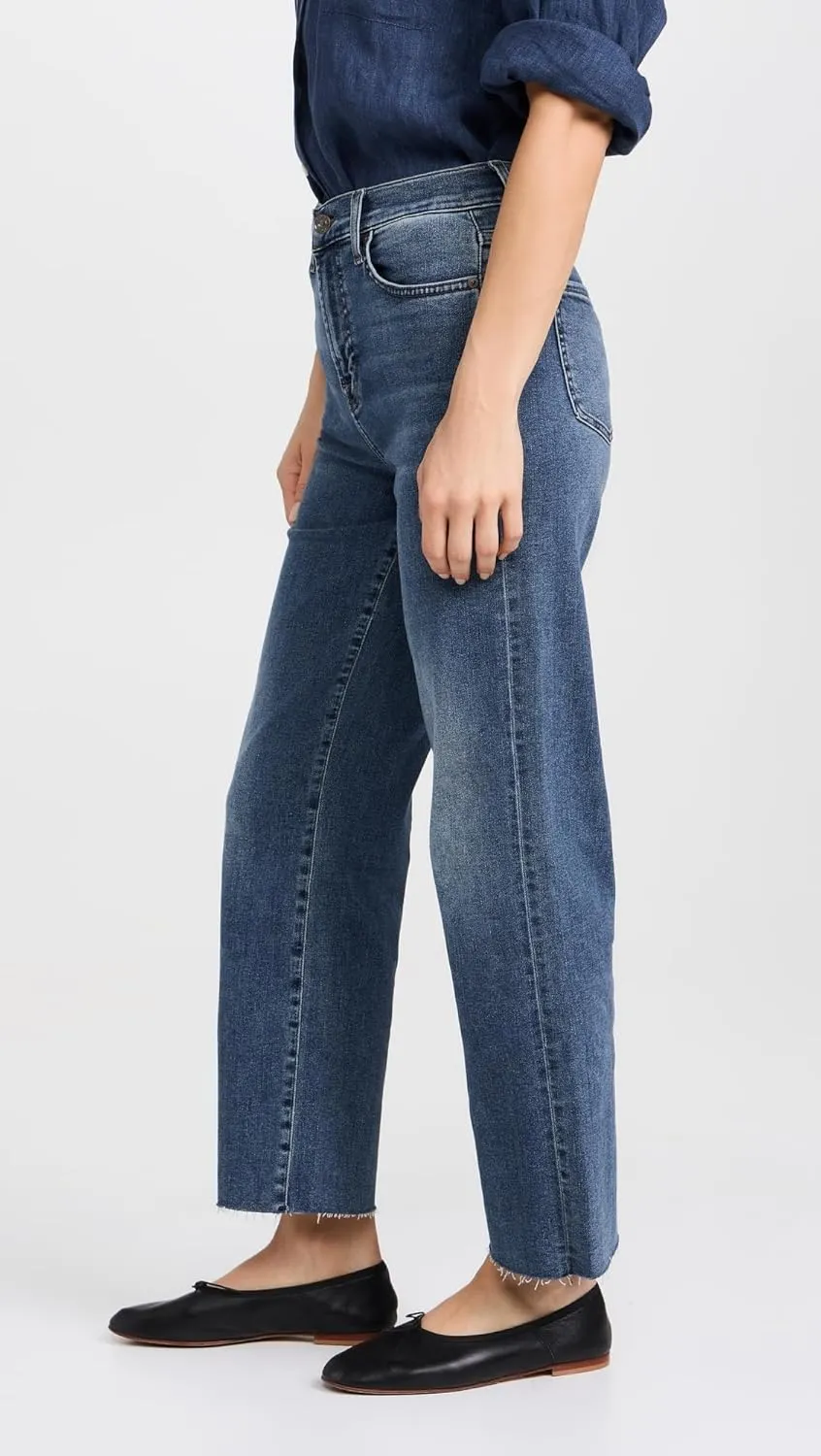 7 For All Mankind Women's Cropped Alexa W/Raw Cut Hem
