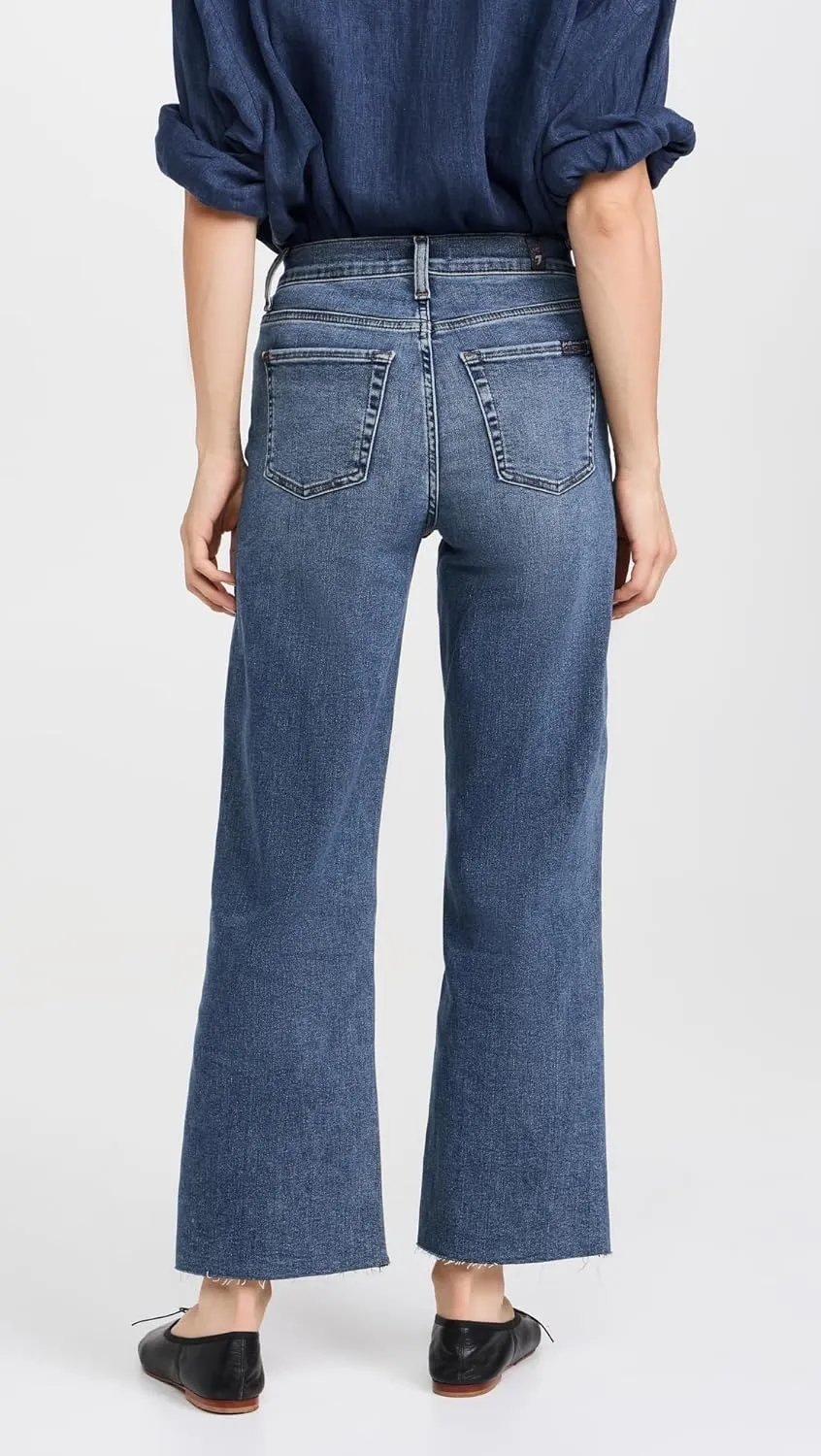 7 For All Mankind Women's Cropped Alexa W/Raw Cut Hem