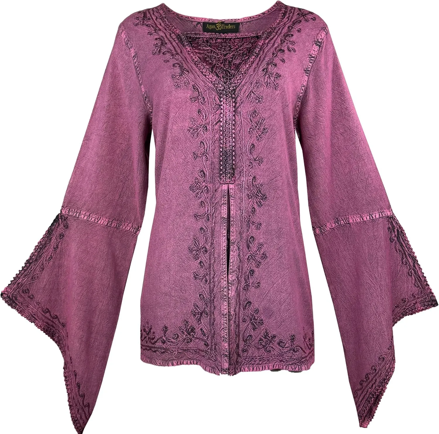 Agan Traders Women’s 2025 Summer Long Bell Sleeve Embroidered Blouse - Elegant Tunic Bohemian Dress Tops for Women