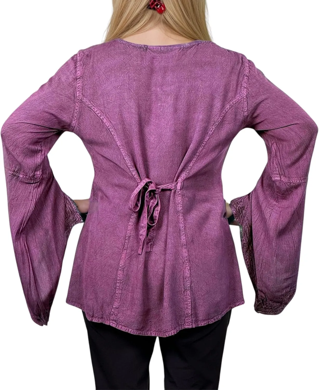 Agan Traders Women’s 2025 Summer Long Bell Sleeve Embroidered Blouse - Elegant Tunic Bohemian Dress Tops for Women