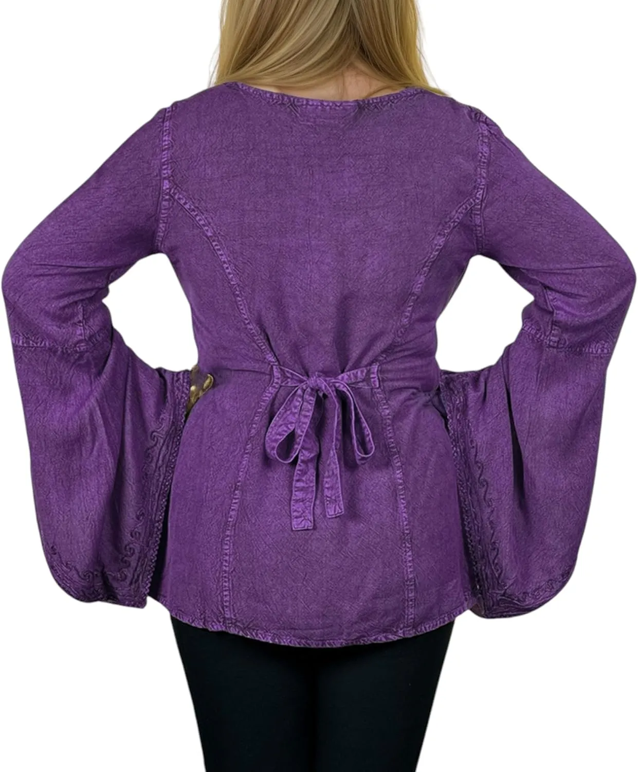 Agan Traders Women’s 2025 Summer Long Bell Sleeve Embroidered Blouse - Elegant Tunic Bohemian Dress Tops for Women