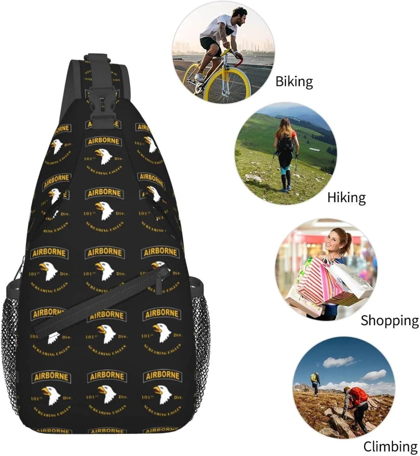 Airborne 101 Sling Backpack Chest Daypack Crossbody Crossbody Shoulder Bags For Travel Sports Running Hiking