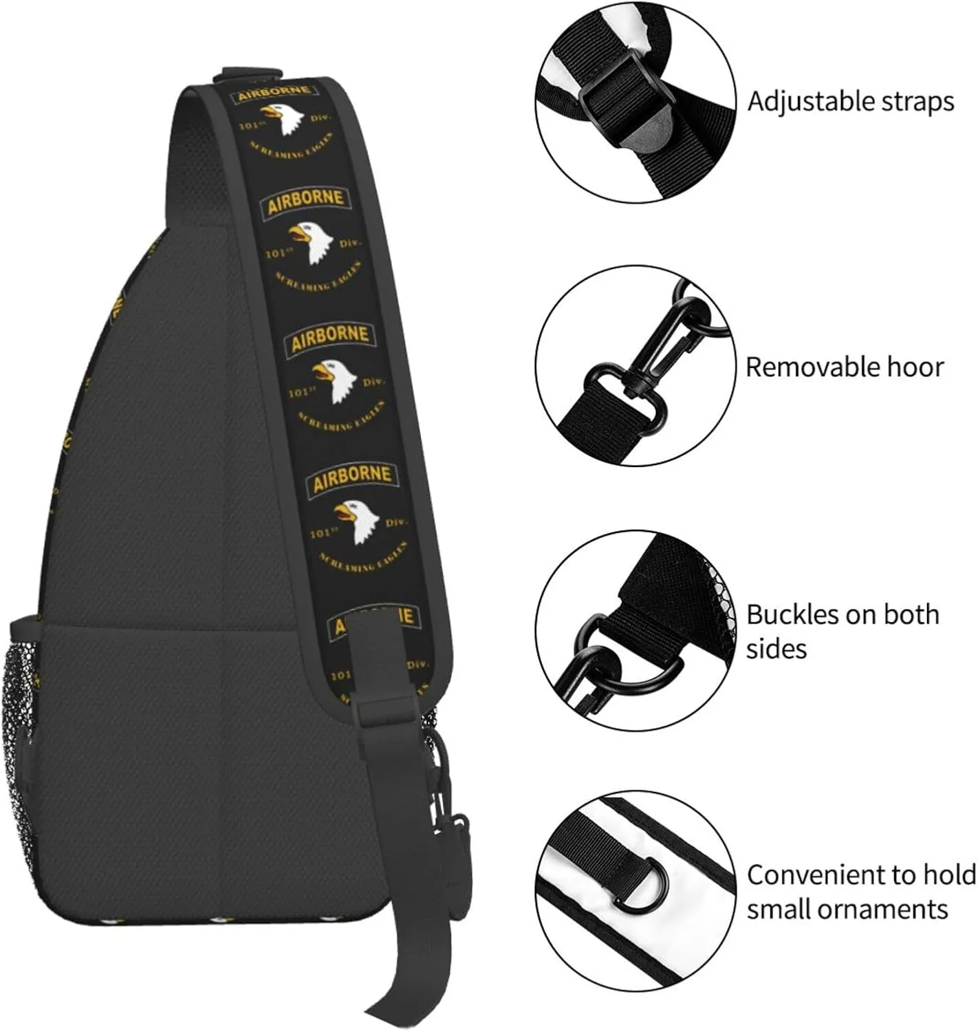 Airborne 101 Sling Backpack Chest Daypack Crossbody Crossbody Shoulder Bags For Travel Sports Running Hiking
