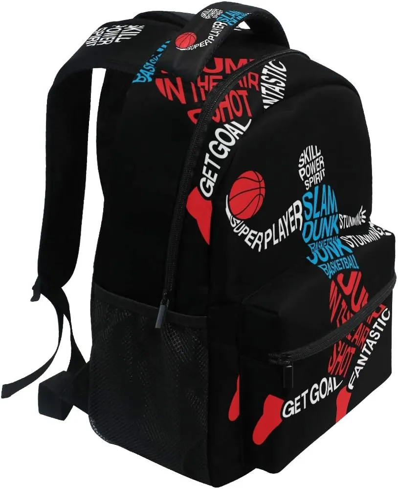 ALAZA Basketball Player Bank Shot Sports Large Backpack Personalized Laptop iPad Tablet Travel School Bag with Multiple Pockets