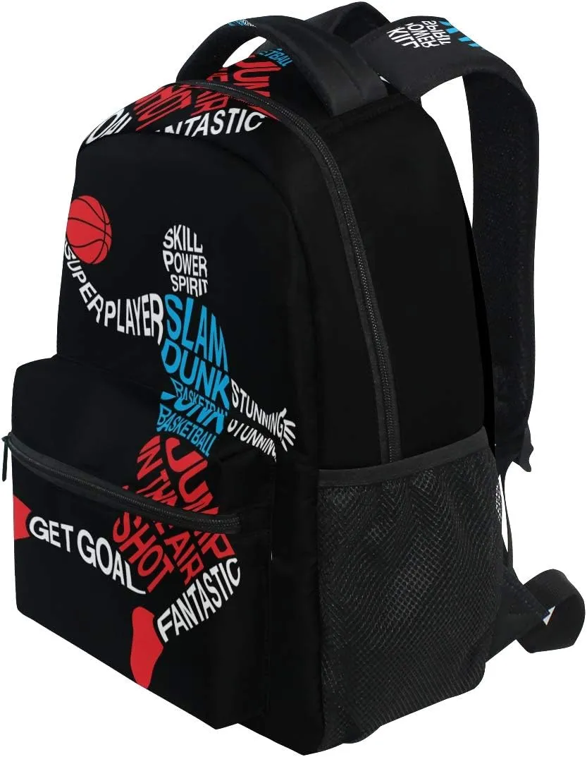 ALAZA Basketball Player Bank Shot Sports Large Backpack Personalized Laptop iPad Tablet Travel School Bag with Multiple Pockets