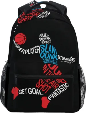 ALAZA Basketball Player Bank Shot Sports Large Backpack Personalized Laptop iPad Tablet Travel School Bag with Multiple Pockets