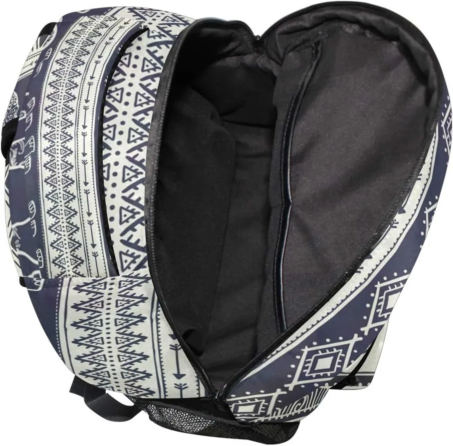ALAZA Elephant Boho Mandala Style Stylish Large Backpack Personalized Laptop iPad Tablet Travel School Bag with Multiple Pockets for Men Women College