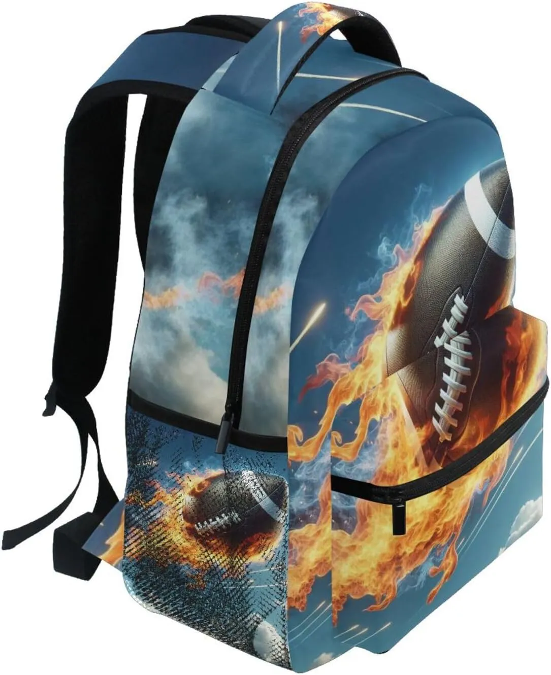 ALAZA Football Firing Backpack Purse with Multiple Pockets Name Card Personalized Travel Laptop Book Bag, Size S/16 inch