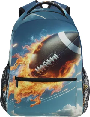 ALAZA Football Firing Backpack Purse with Multiple Pockets Name Card Personalized Travel Laptop Book Bag, Size S/16 inch
