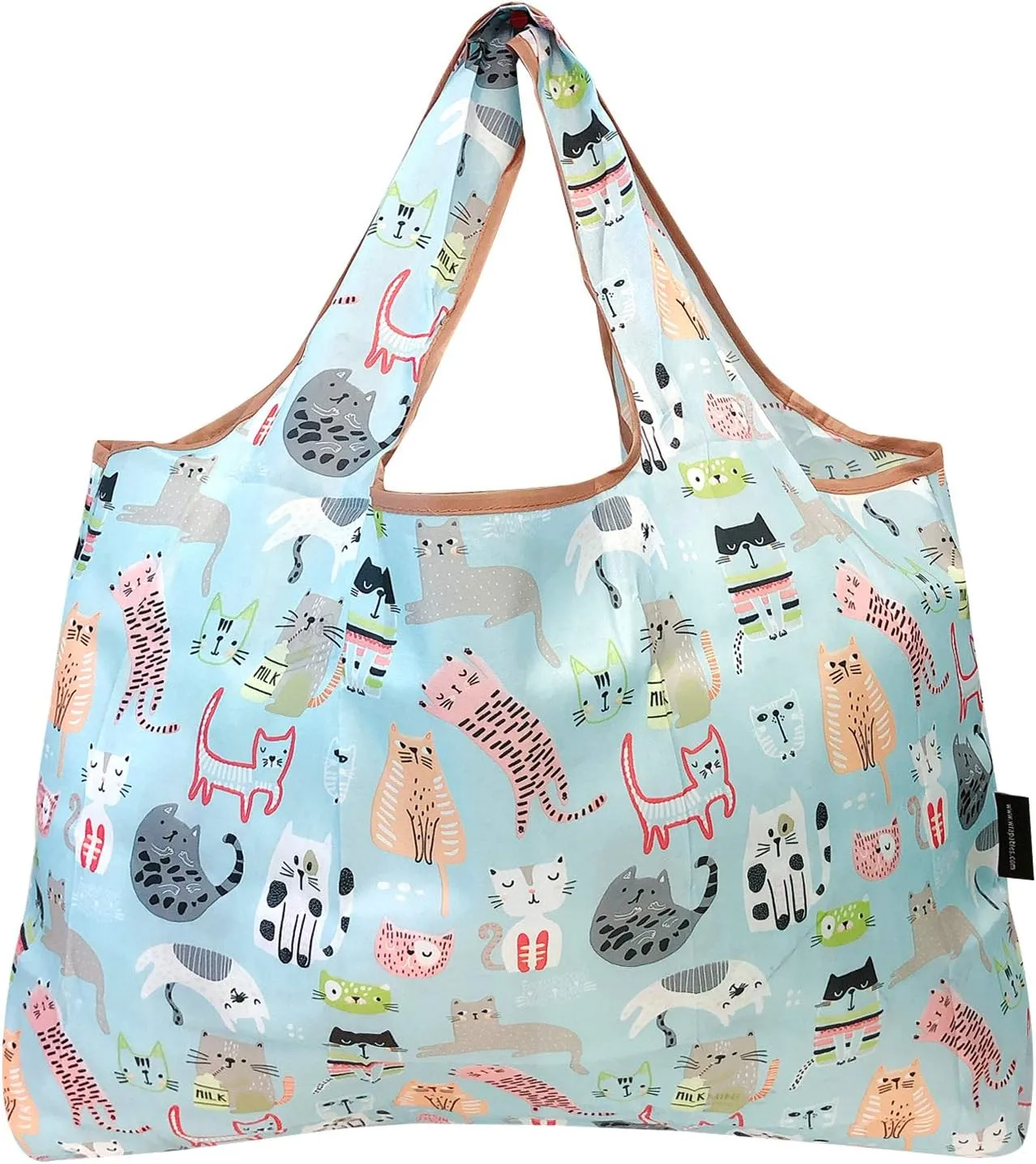 alldyrew Large Foldable Tote Nylon Reusable Grocery Bag, 3 Pack