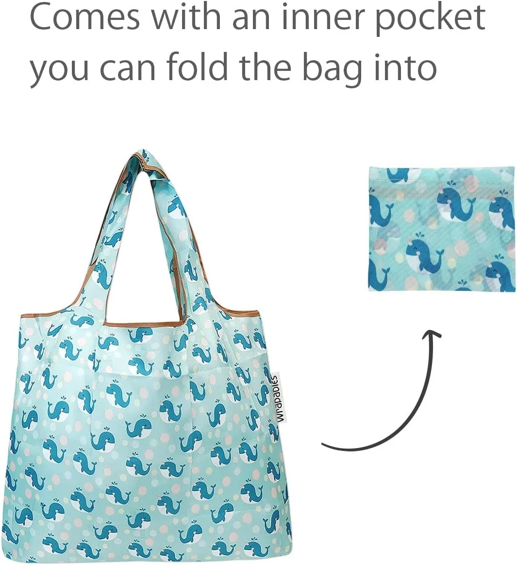 allydrew Foldable Tote Nylon Reusable Grocery Bag (Set of 2)