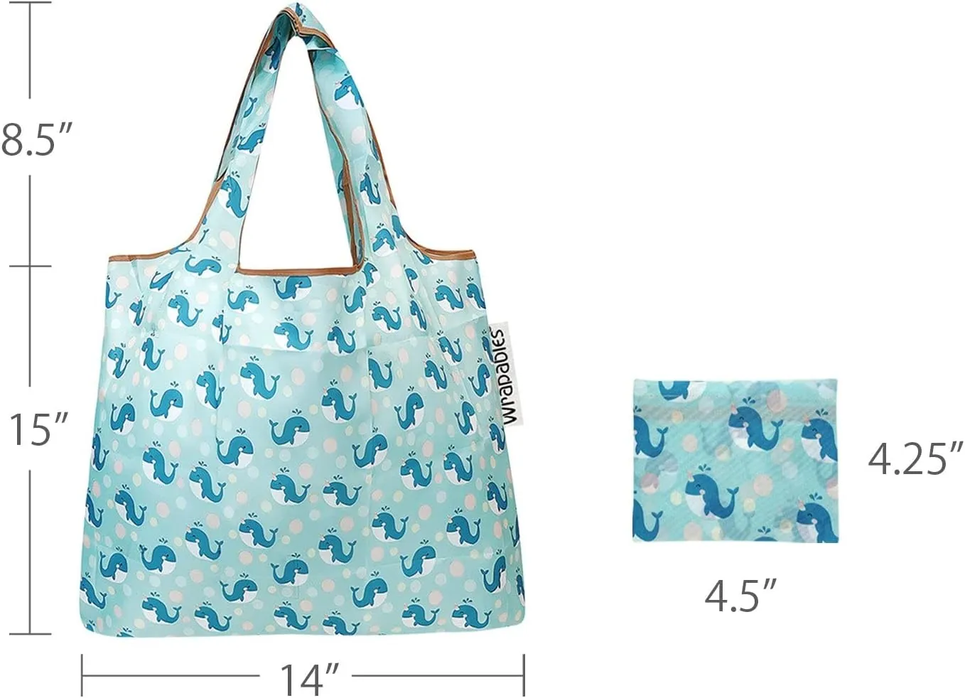 allydrew Foldable Tote Nylon Reusable Grocery Bag (Set of 2)