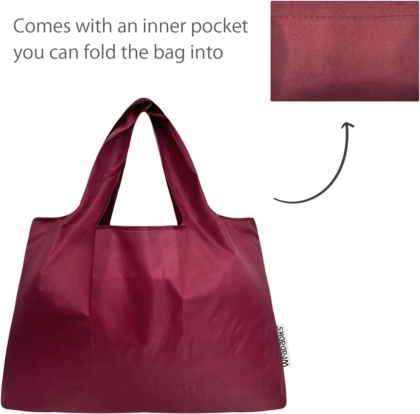 allydrew Large & Small Foldable Tote Nylon Reusable Grocery Bags, Set of 2