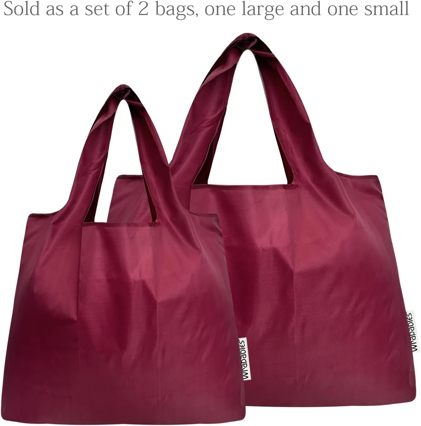 allydrew Large & Small Foldable Tote Nylon Reusable Grocery Bags, Set of 2