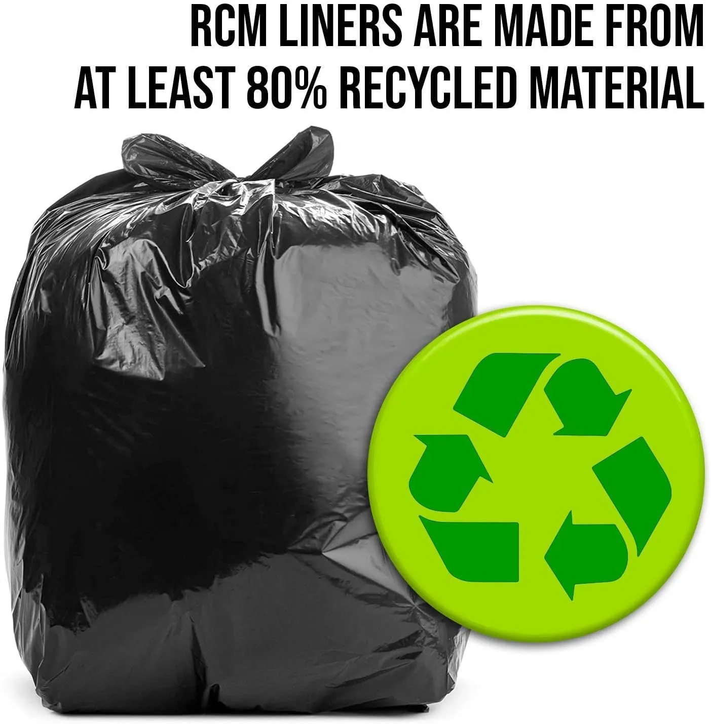 Aluf Plastics 44 Gallon Black Trash Bags (100 Count) With BioFlex Technology - 38" x 53" - 1.1 MIL Tough Garbage Bags