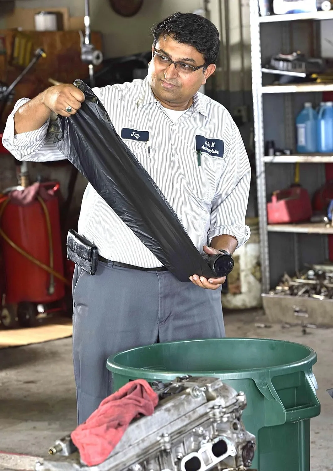 Aluf Plastics 44 Gallon Black Trash Bags (100 Count) With BioFlex Technology - 38" x 53" - 1.1 MIL Tough Garbage Bags