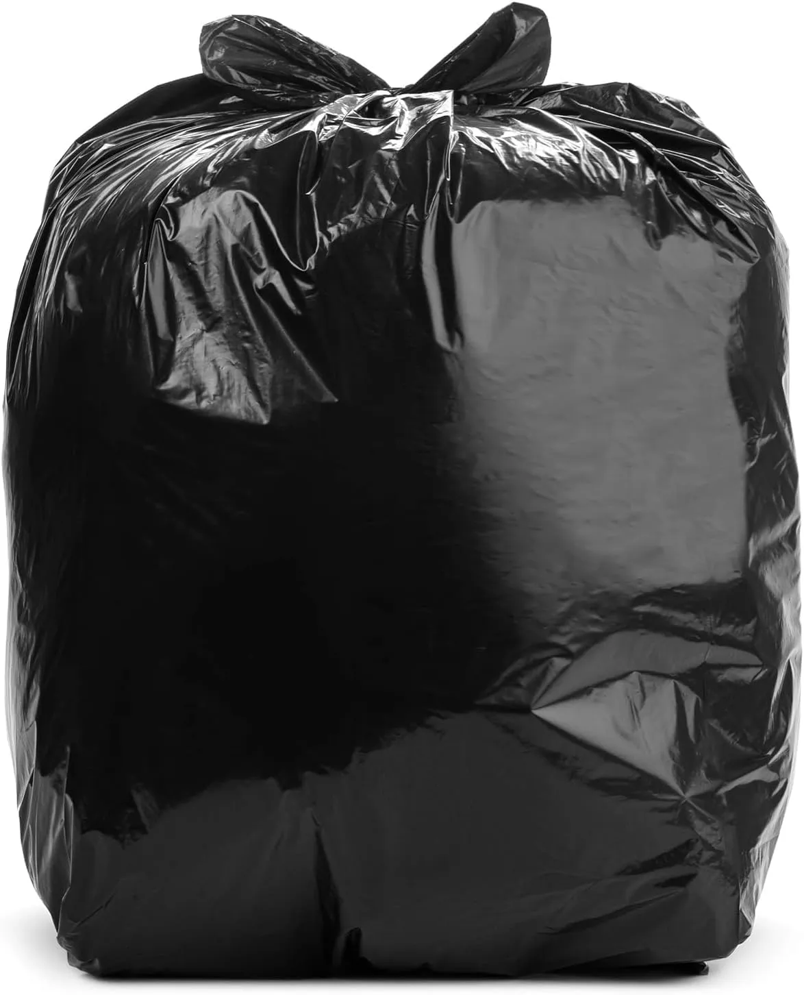 Aluf Plastics 44 Gallon Black Trash Bags (100 Count) With BioFlex Technology - 38" x 53" - 1.1 MIL Tough Garbage Bags