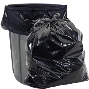 Aluf Plastics Gallon Size 55-60 Typically 38" x 58" 2.0 MIL Black Heavy Duty Garbage Bags - Pack of 100 - For Contractor, Outdoor, Construction, & Storage