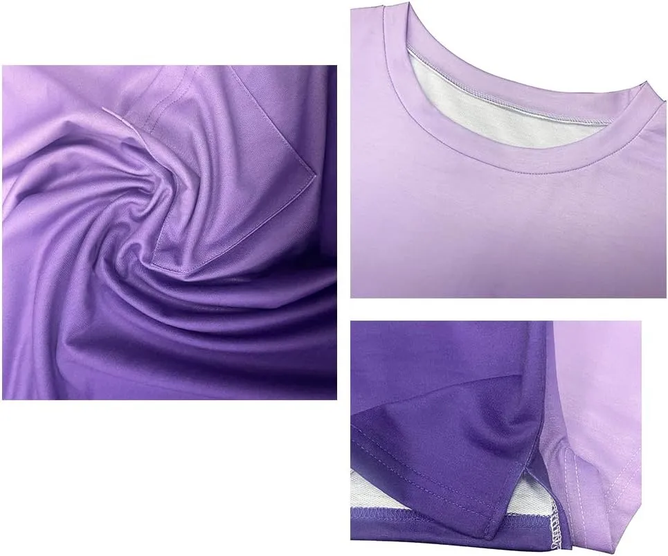 ANCAPELION Women’s Casual Summer Shirt Short Sleeve Round Neck T-Shirt Basic Tee Tunic Top Fit Loose with Pocket