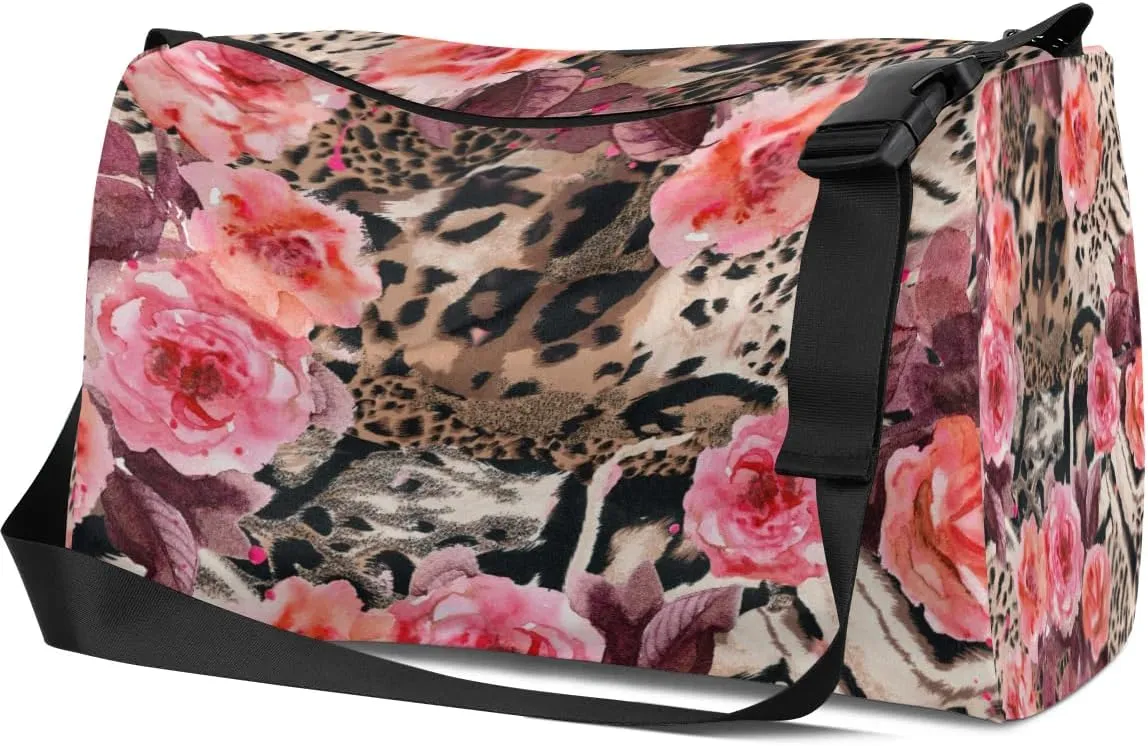 Animal Skin Small Gym Bag for Men Women Workout Sport Duffle Bag Waterproof Weekender Overnight Bag Lightweight Carry on Tote Bag Crossbody Shoulder Travel Bag for Swim Yoge Dance