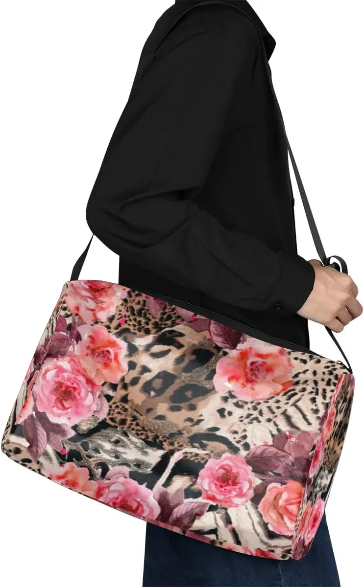 Animal Skin Small Gym Bag for Men Women Workout Sport Duffle Bag Waterproof Weekender Overnight Bag Lightweight Carry on Tote Bag Crossbody Shoulder Travel Bag for Swim Yoge Dance