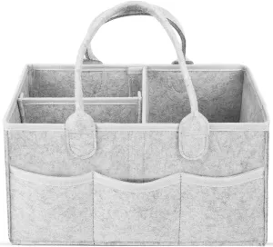 ANYMOM Mommy Diaper Bag Light Grey Organizer Multifunctional Newborn Things Nursery Stackers and Caddies Pouch Large Storage