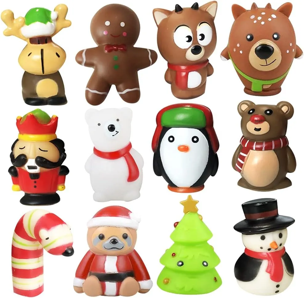 ArtCreativity Christmas Figurines for Kids – Pack of 12 Tiny Christmas Figures, Holiday Stocking Stuffers, Christmas Bath Toys, Christmas Themed Toys, Perfect Party Favors and Goodie Bag Fillers