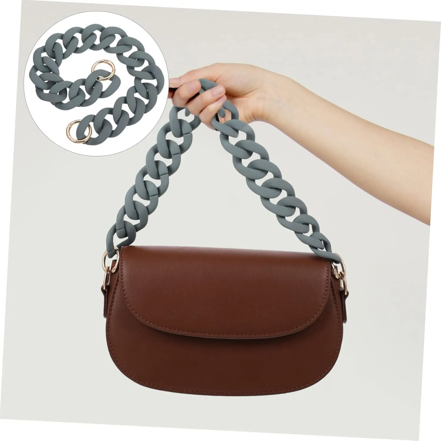 Artibetter Chained for Bags Resin Fashionable Single Shoulder Bag Chain Green Purse Chain Accessory