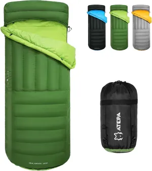 ATEPA Down Sleeping Bag, Recycled 650FP 0 Degree 40 Degree 4 Season Summer & Winter Compact Rectangle Lightweight Waterproof Wearable Sleeping Bag with Compression Sack for Camping Backpacking Hiking