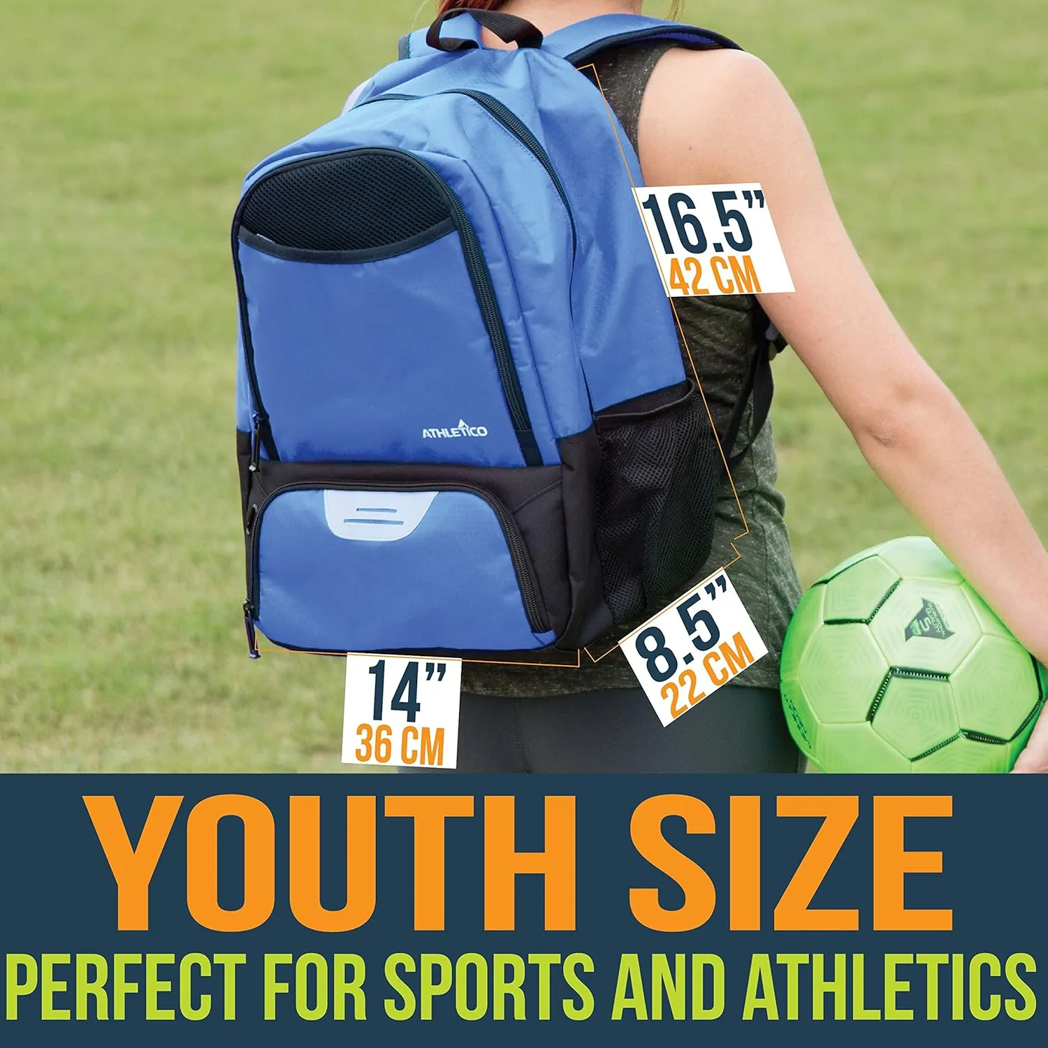 Athletico Youth Soccer Bag - Soccer Backpack & Bags for Basketball, Volleyball & Football | Includes Separate Cleat and Ball Compartment