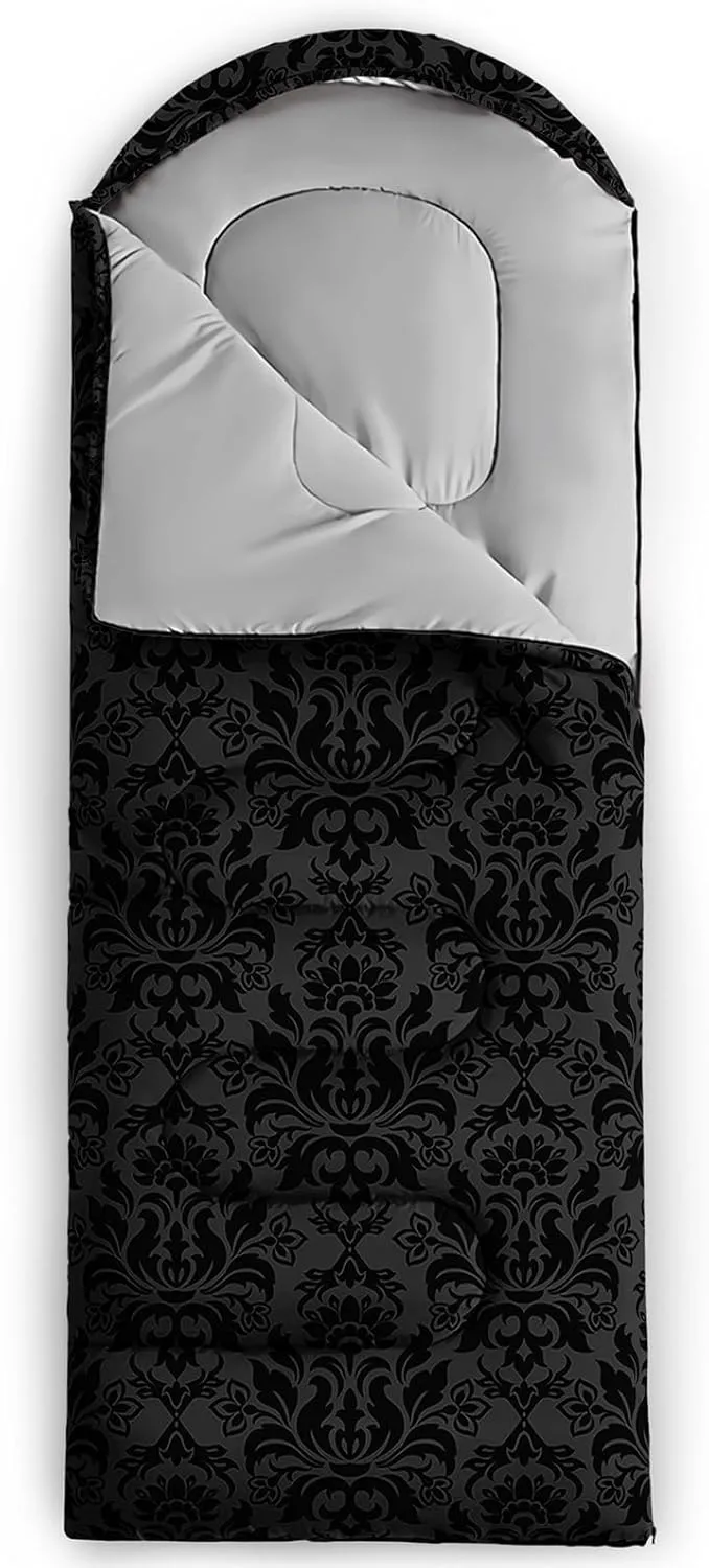 Axolotl Moon and Stars Sleeping Bag for Adults,Black White Waterproof Lightweight Camping Bag,3 Season Warm and Cool Weather Backpacking Bag for Women Men,Traveling and Outdoors Camping Gear Equipment