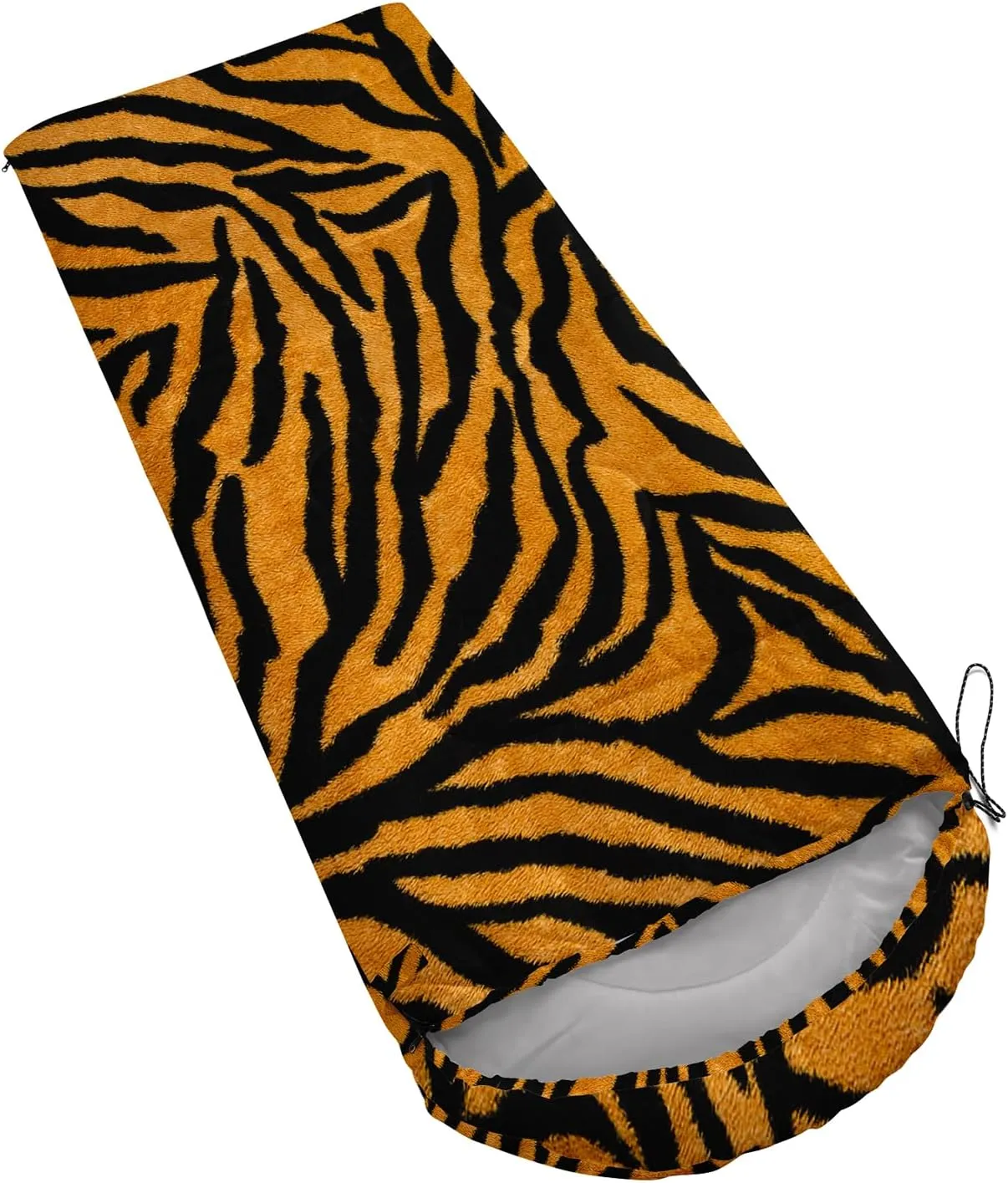 Axolotl Tiger Skin Sleeping Bag,3 Season Warm Cool Weather Waterproof Portable Camping Bag for Adults,Lightweight Backpacking Bag with Compression Sack for Camping Travelling Outdoor Picnic,Yellow