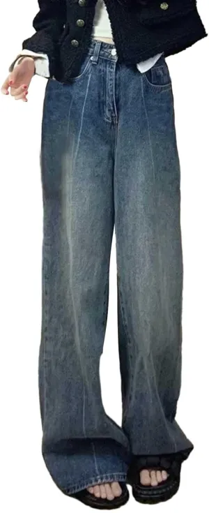 Baggy Jeans for Women High Waist Y2K Boyfriend Jeans Vintage Loose Wide Leg Denim Pants Teen Girls Hiphop Streetwear