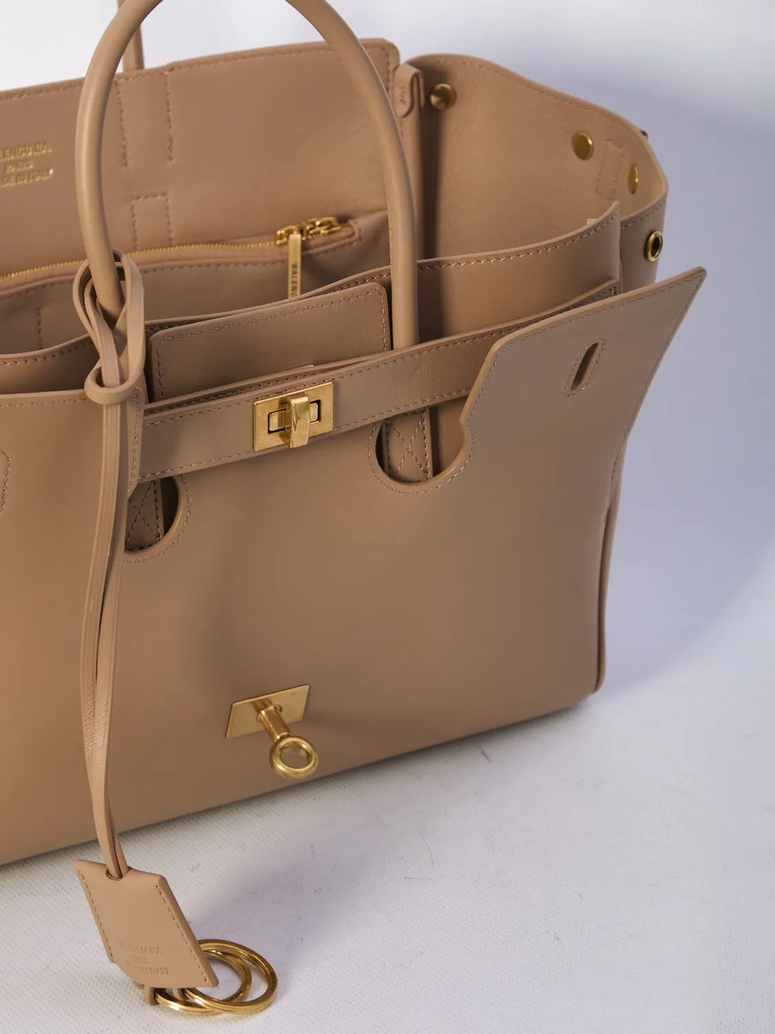 BALENCIAGA Mini Carry All Handbag - Smooth Calfskin Leather