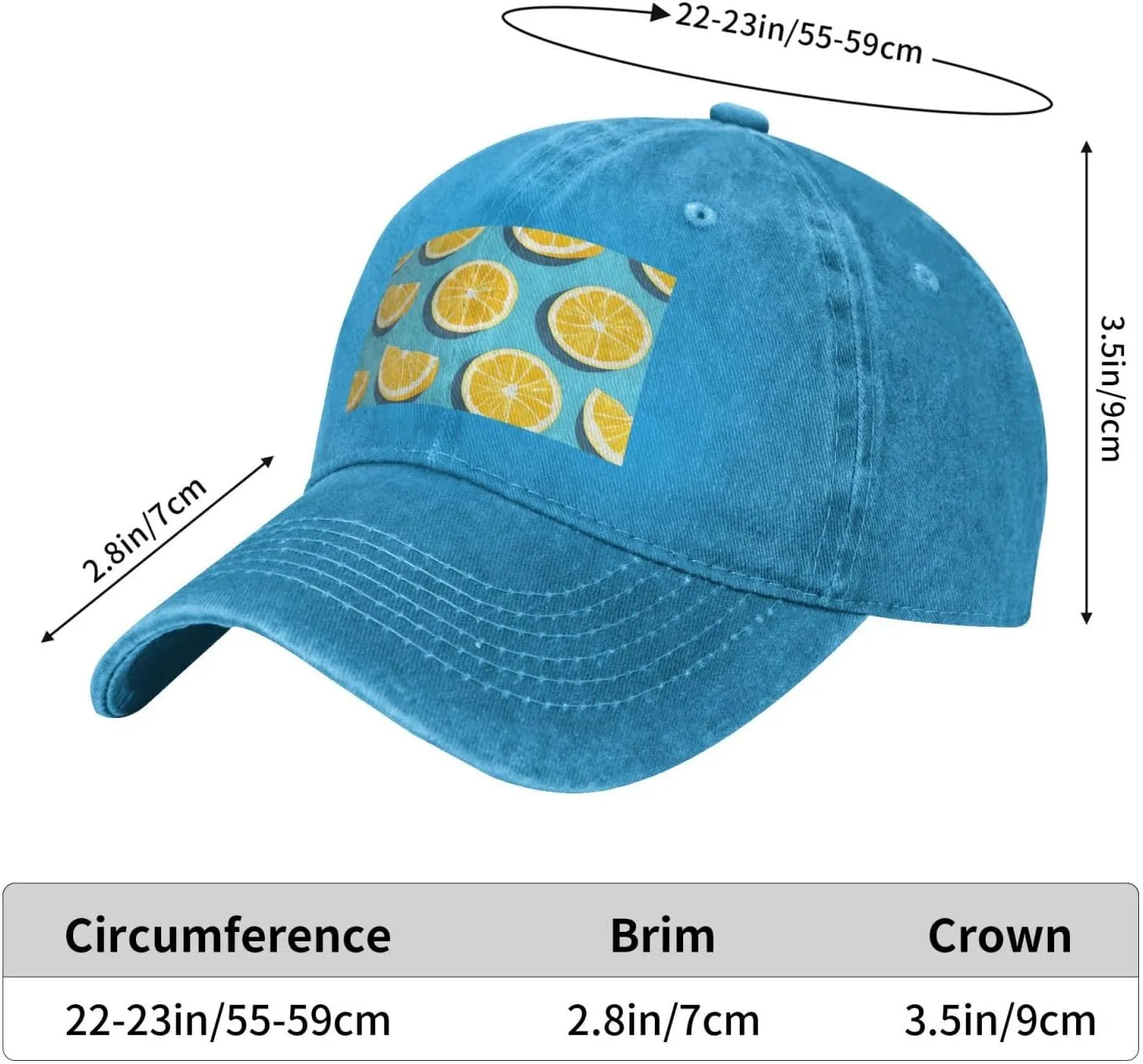 Baseball Cap Golf Dad Hat for Men Women Adjustable Baseball Hat Lemon Wedges Trucker Hat Cowboy Cap
