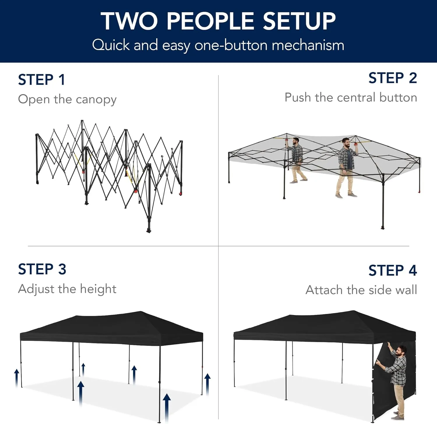 Best Choice Products 10x20 Party Tent, Heavy Duty Waterproof Large Outdoor Event Easy Pop Up Canopy Shelter w/Sidewalls, 1-Button Setup, Wheeled Case, Weight Bags - Black
