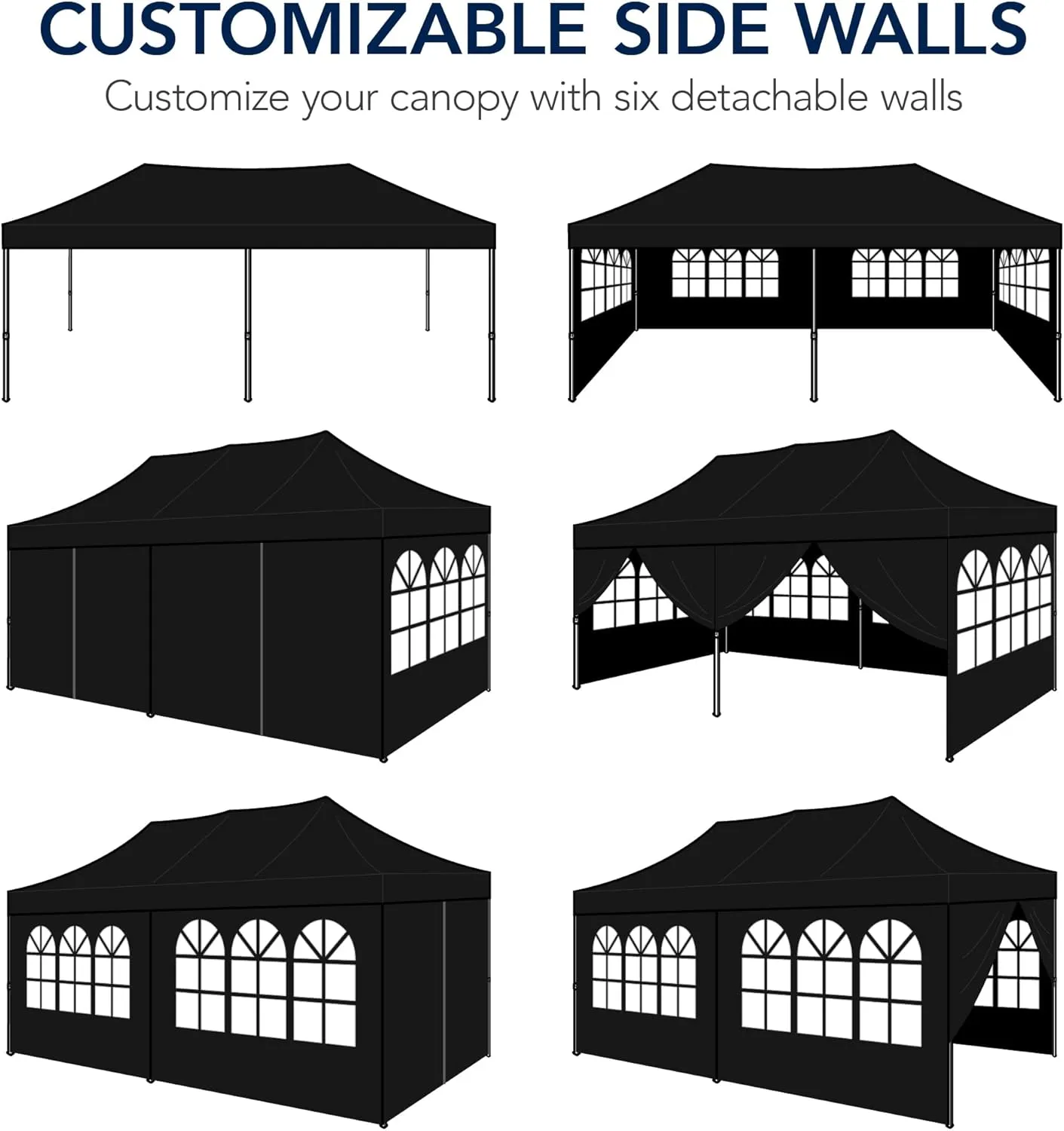 Best Choice Products 10x20 Party Tent, Heavy Duty Waterproof Large Outdoor Event Easy Pop Up Canopy Shelter w/Sidewalls, 1-Button Setup, Wheeled Case, Weight Bags - Black