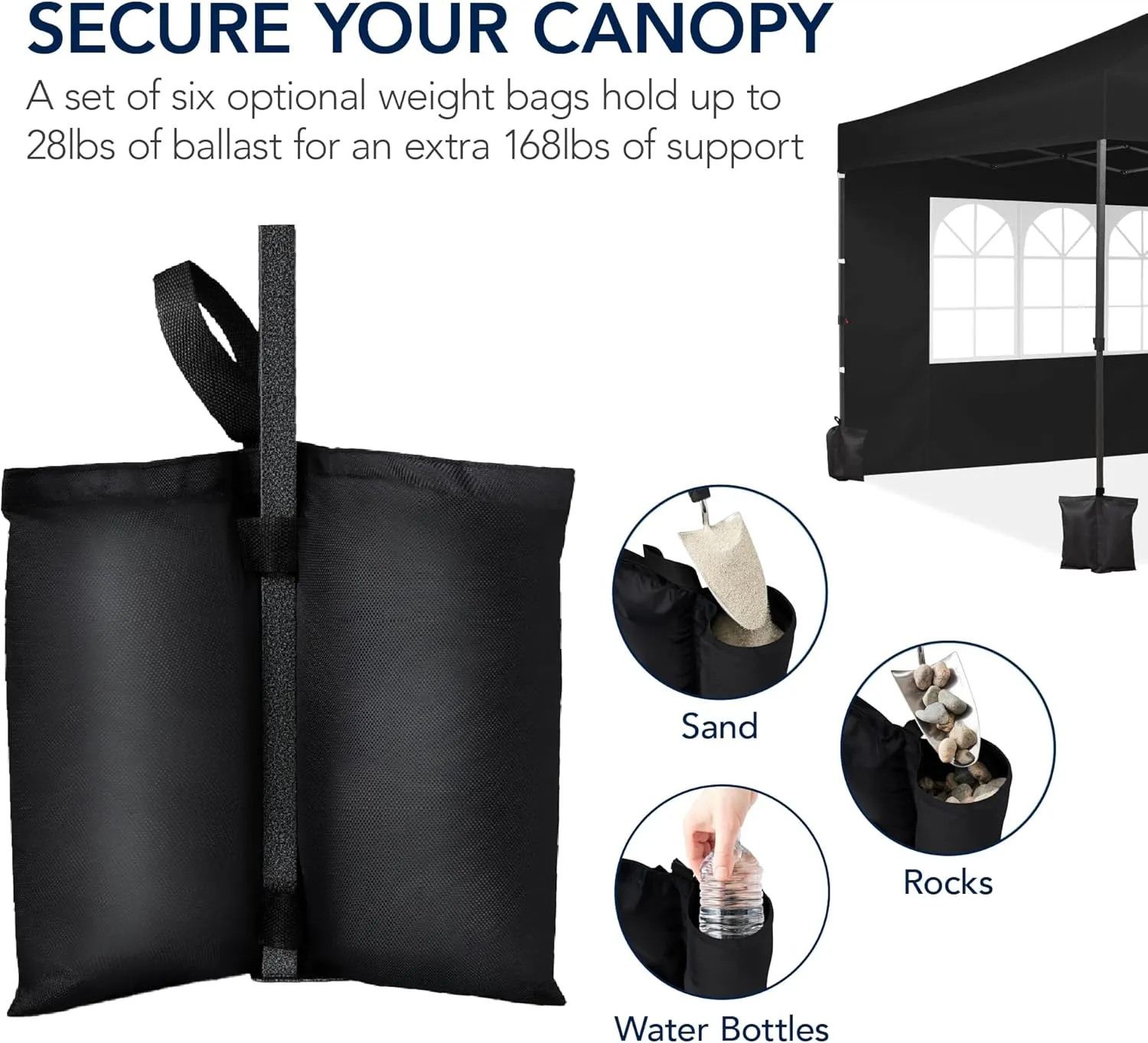 Best Choice Products 10x20 Party Tent, Heavy Duty Waterproof Large Outdoor Event Easy Pop Up Canopy Shelter w/Sidewalls, 1-Button Setup, Wheeled Case, Weight Bags - Black