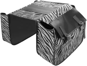 Bike Pannier Bag,Waterproof PU Leather Bicycle Cargo Rack Saddle Bag Double Bicycle Pannier Rack Bag for Mountain Bike Road Bike Trunk Bag Suitable for Most Bikes,Zebra Stripes