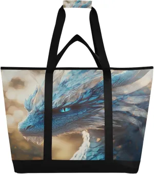 Blue Dragon Reusable Insulated Lunchbox Cooler Bag, Leakproof Kitchen Grocery Bag Collapsible Portable Cooler Tote Bag for Picnic, Camping, Office, Travel