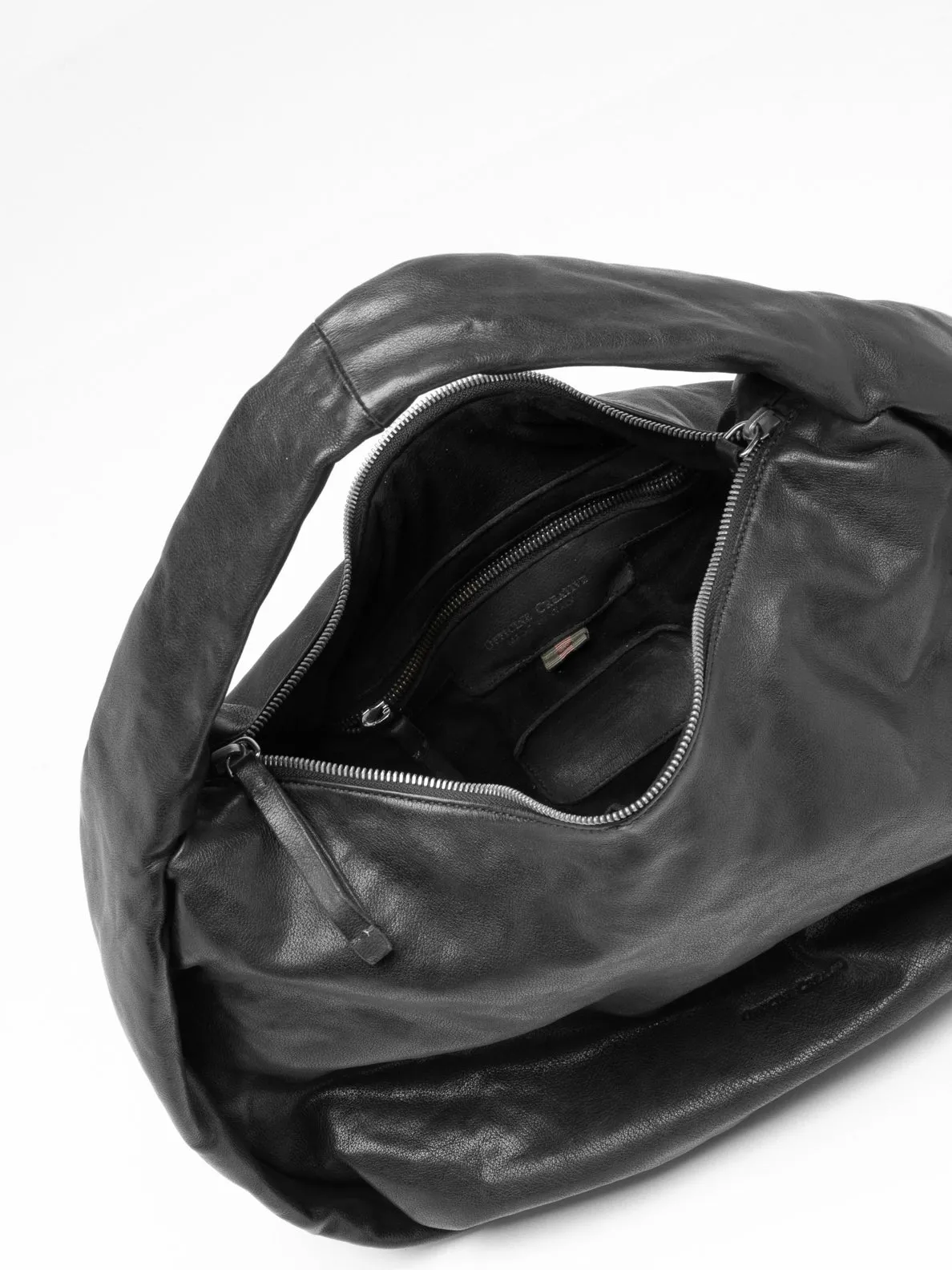 BOLINA 048 - Black Leather Shoulder Bag