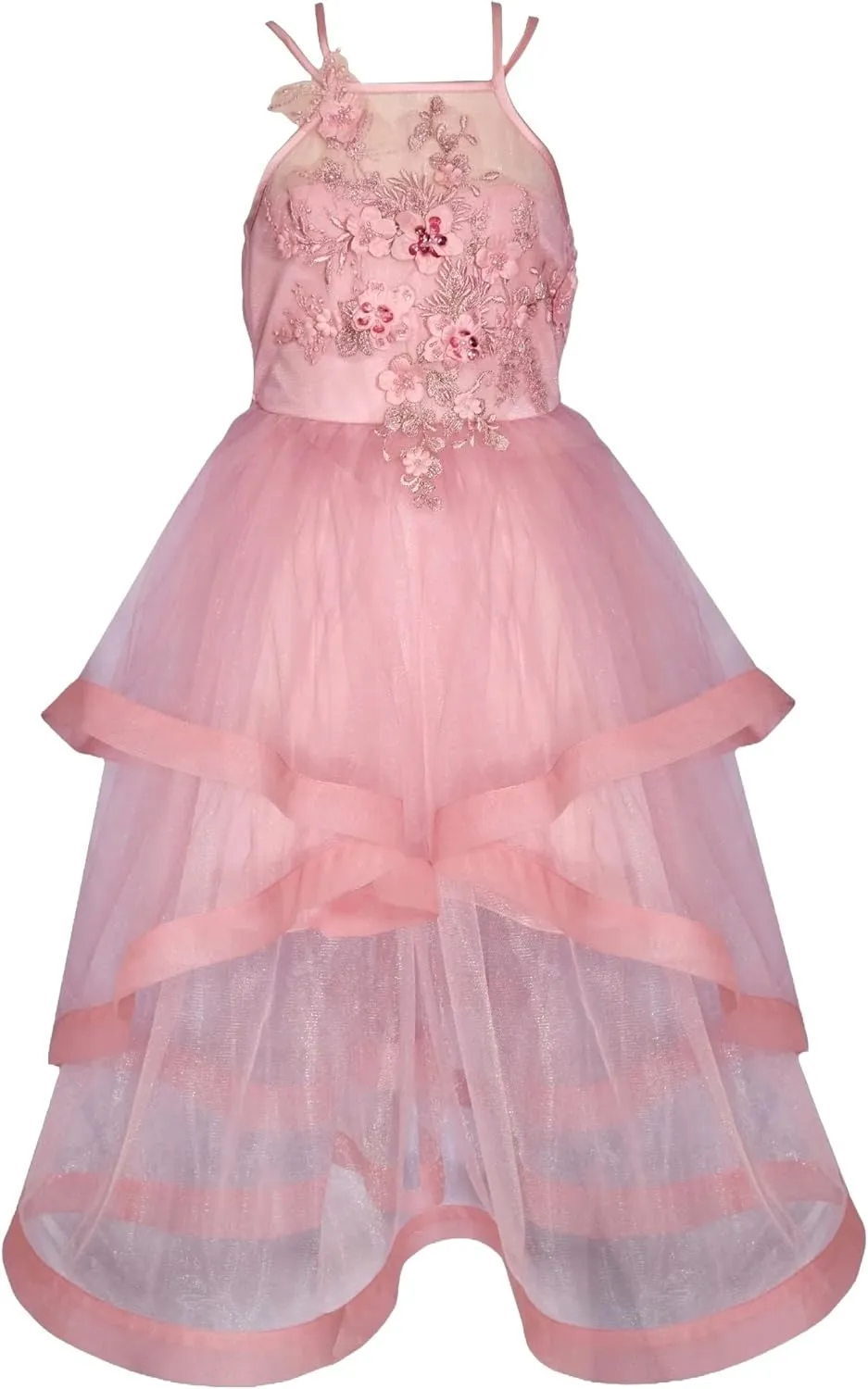 Bonnie Jean Girls 7-16 Embellished Bodice Horsehair Hem Ballgown Dress