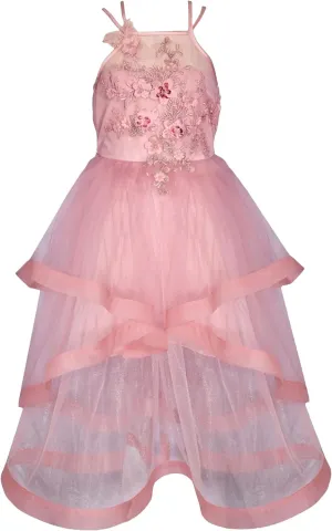 Bonnie Jean Girls 7-16 Embellished Bodice Horsehair Hem Ballgown Dress