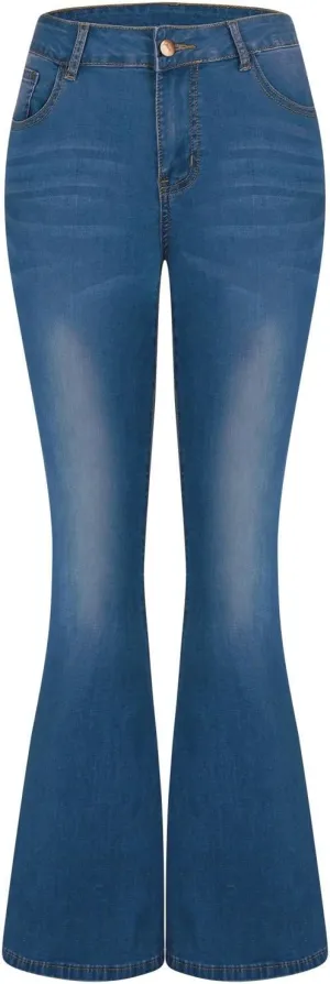 Bootcut Pants for Women Elastic Low Waist Denim Pants Trending Casual Stretch Slim Fit Flare Jeans with Pocket